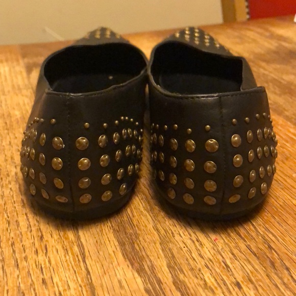 Studded black pointed toe flats - Picture 3 of 5